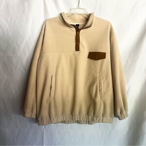 Dazy Unisex Cream and Brown Fleece Size Medium